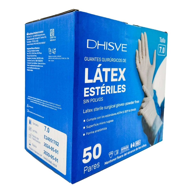 GUANTES QUIRÚRGICOS ESTÉRILES DE LÁTEX