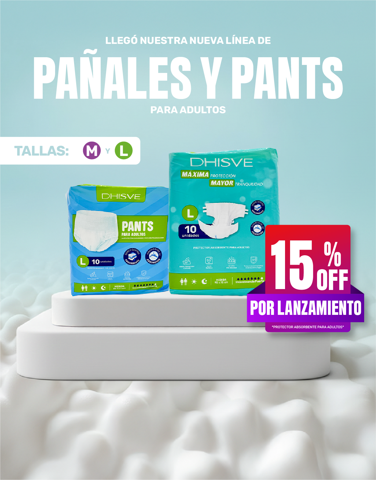 Promoción pañales y pants para adultos