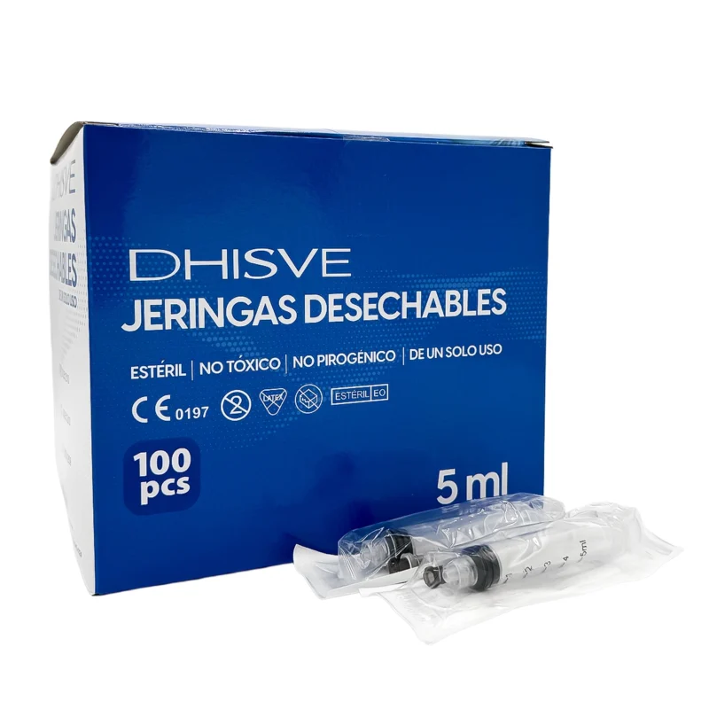 Jeringa 5ml Luer Lock con Aguja 22G x 1 1/4" Estéril - Paq x 100 unidad - Caja x 2400 unidades